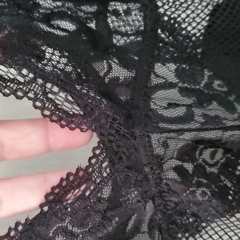 BLACK LINGERIE SIZE MEDIUM, TIE BACK, ONE PIECE lace babydoll - Picture 8 of 14